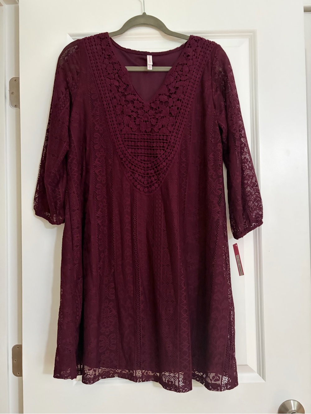 NWY Burgundy Lace Mini Shift Dress
